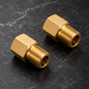 1/8 NPT Male to 1/8 NPT Female Brass Hex Adapter